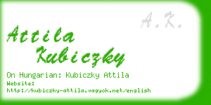 attila kubiczky business card